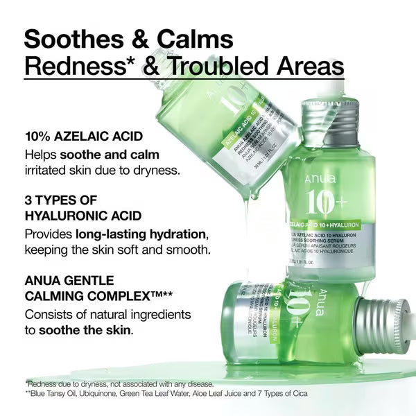 Anua Azelaic 10+ Hyaluron Redness Soothing Serum 30 ml
